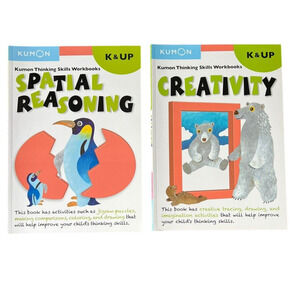 2 Kumon Thinking Skills Workbooks K and Up: Spatial Reasoning and Creativity NEW